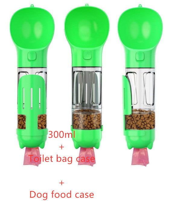 Pet Water Bottle Feeder Bowl Garbage Bag Storage Portable Pet Outdoor Travel 3 In 1