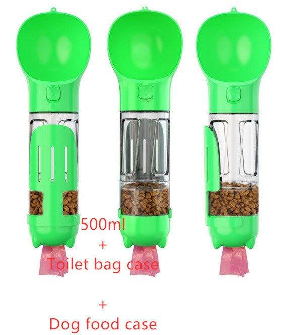 Pet Water Bottle Feeder Bowl Garbage Bag Storage Portable Pet Outdoor Travel 3 In 1