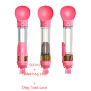 Pet Water Bottle Feeder Bowl Garbage Bag Storage Portable Pet Outdoor Travel 3 In 1