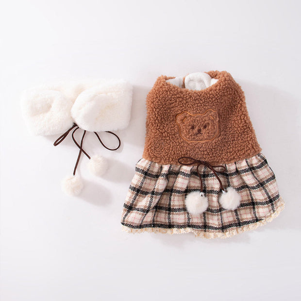 Fluffy Cute Bear Dress for Dogs