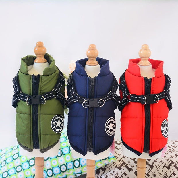 Waterproof Dog Clothes Winter With Harness