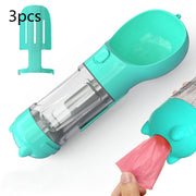 Pet Water Bottle Feeder Bowl Garbage Bag Storage Portable Pet Outdoor Travel 3 In 1