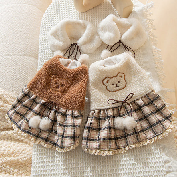 Fluffy Cute Bear Dress for Dogs