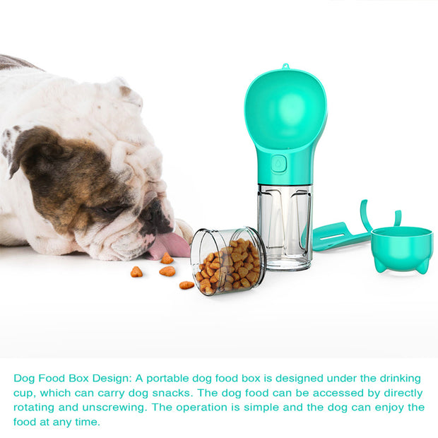 Pet Water Bottle Feeder Bowl Garbage Bag Storage Portable Pet Outdoor Travel 3 In 1